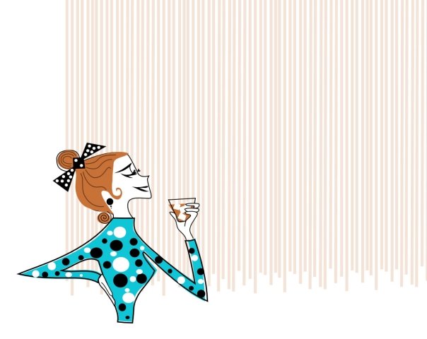 Midcentury line art